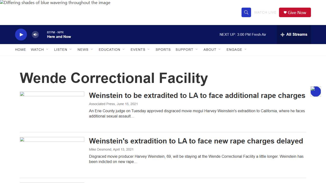 Wende Correctional Facility Buffalo Toronto Public Media